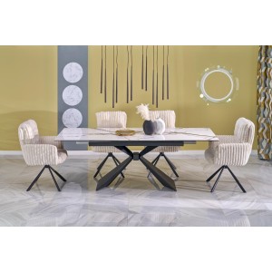 LUCIANO stół rozkładany, blat: biały marmur