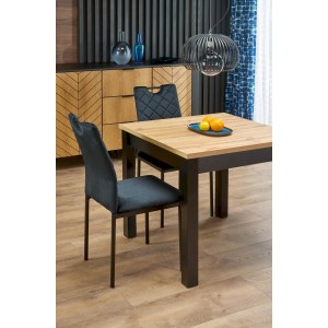 QUBIK stół rozkładany 80-200/80/76 cm dąb artisan/czarny