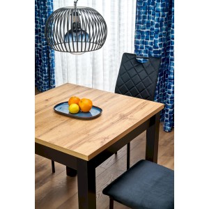 QUBIK stół rozkładany 80-200/80/76 cm dąb artisan/czarny