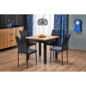 QUBIK stół rozkładany 80-200/80/76 cm dąb artisan/czarny