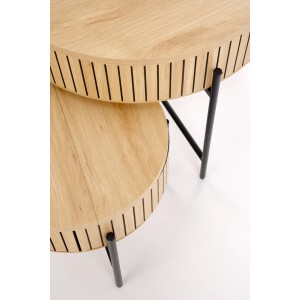 DANTE zestaw 2 ław, naturalny / czarny (1p=1zestaw)