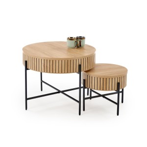 DANTE zestaw 2 ław, naturalny / czarny (1p=1zestaw)