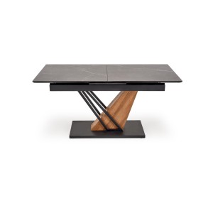 VOLANT 160 stół rozkładany, blat - czarny marmur, nogi - dąb złoty / czarny