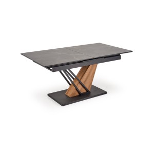 VOLANT 140 stół rozkładany, blat - czarny marmur, nogi - dąb złoty / czarny