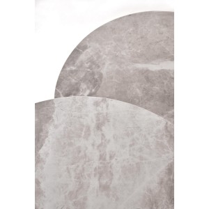 ITAKA zestaw 2 ław, popielaty marmur / grafitowy