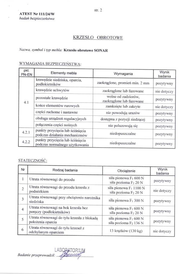SONAR fotel gabinetowy czarny