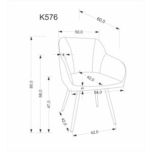 K576 krzesło popielaty (1p=2 szt)