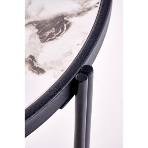 FATIMA zestaw 2 ław, biały marmur / czarny