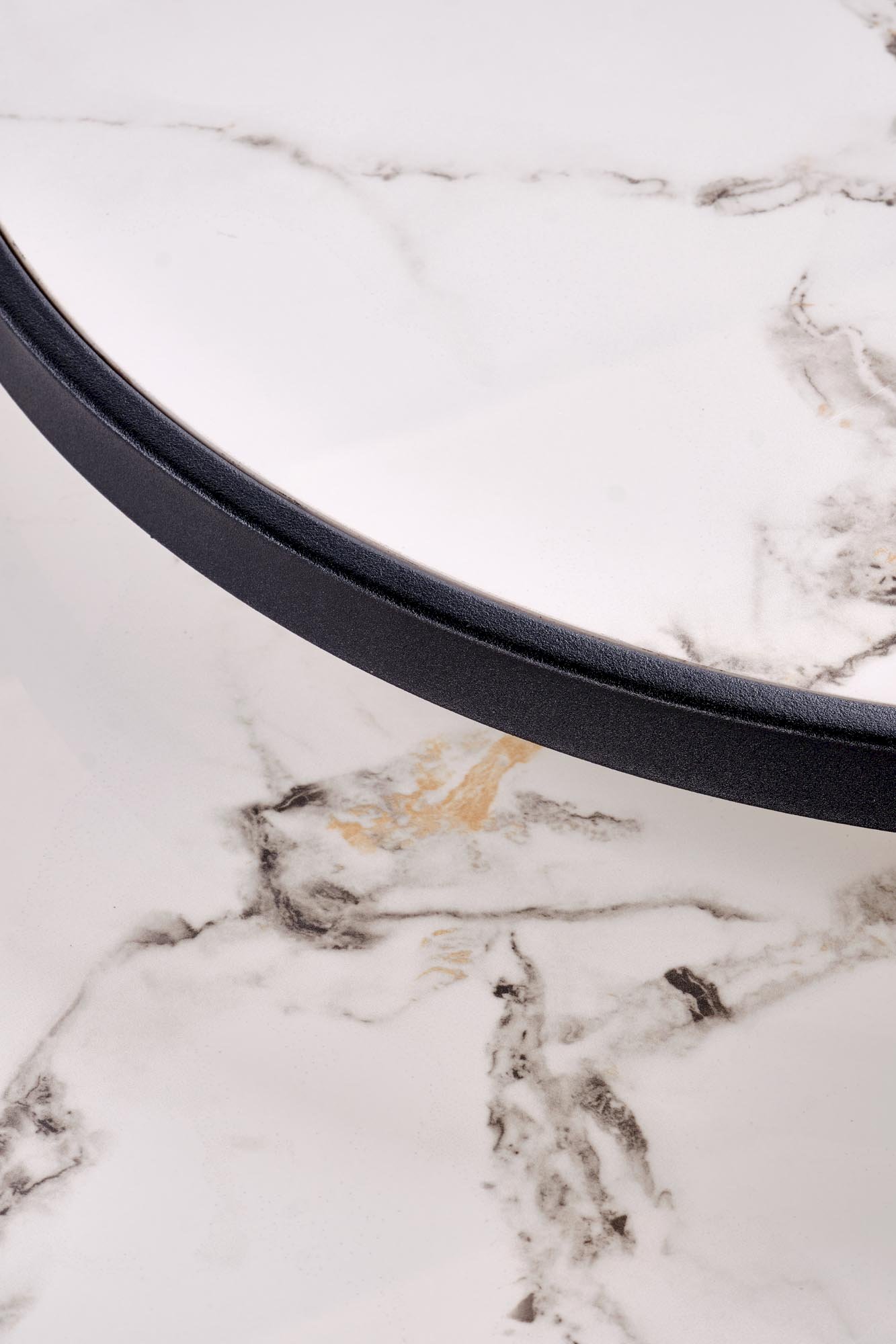 FATIMA zestaw 2 ław, biały marmur / czarny