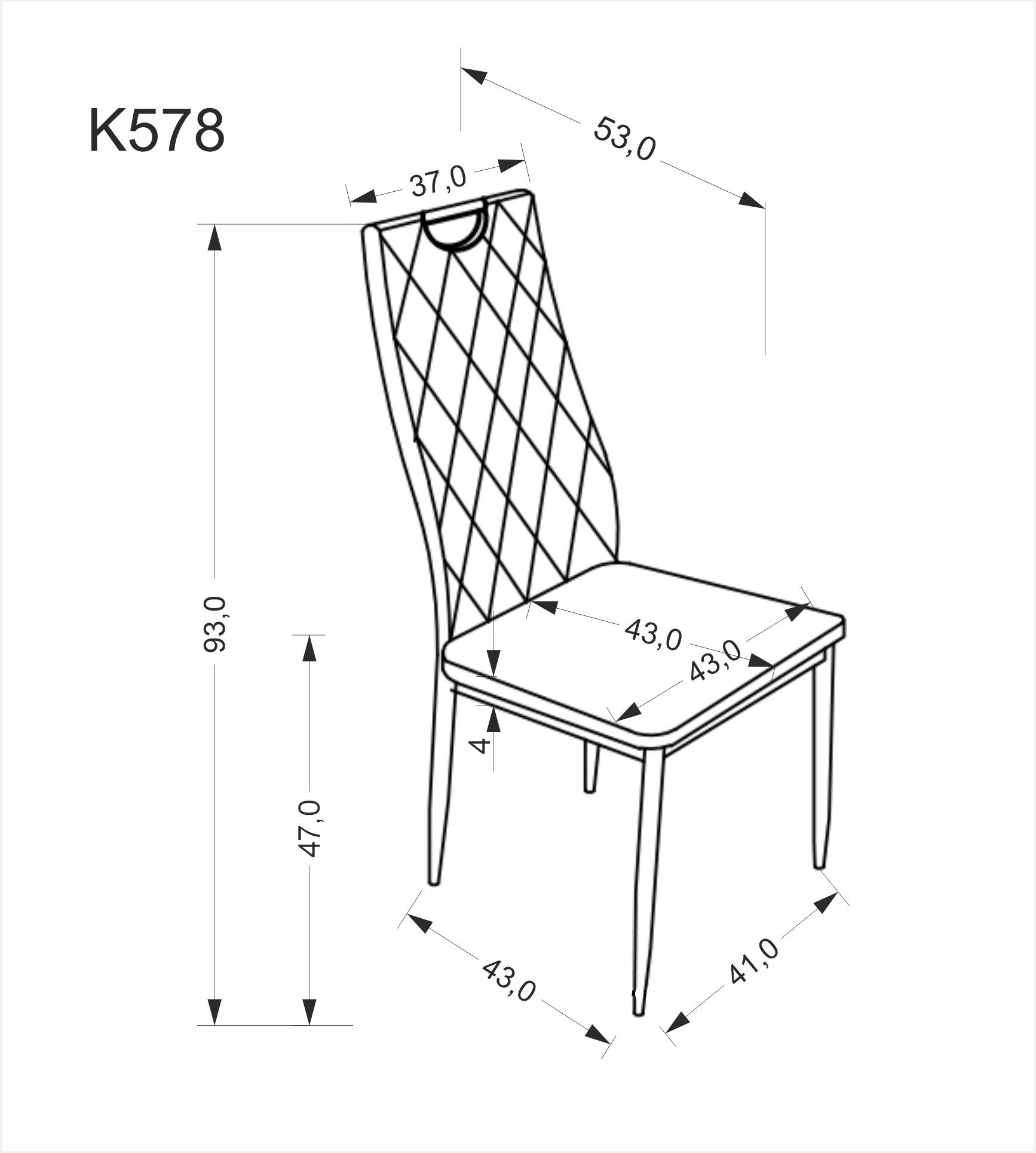 K578 krzesło popielaty / srebrny