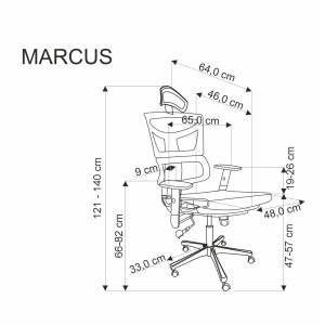 MARCUS fotel gabinetowy czarny