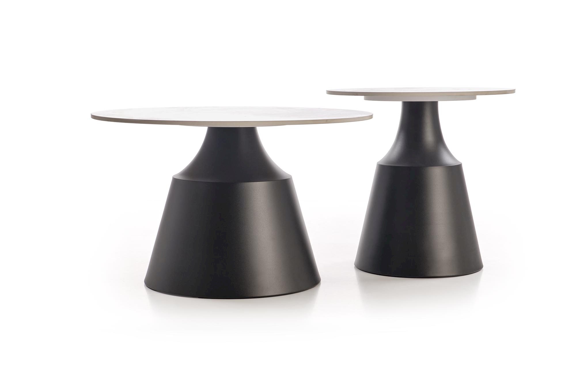 MAGNETA zestaw 2 ław, biały marmur / czarny