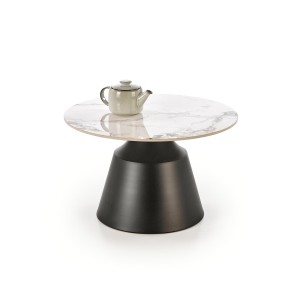 MAGNETA zestaw 2 ław, biały marmur / czarny