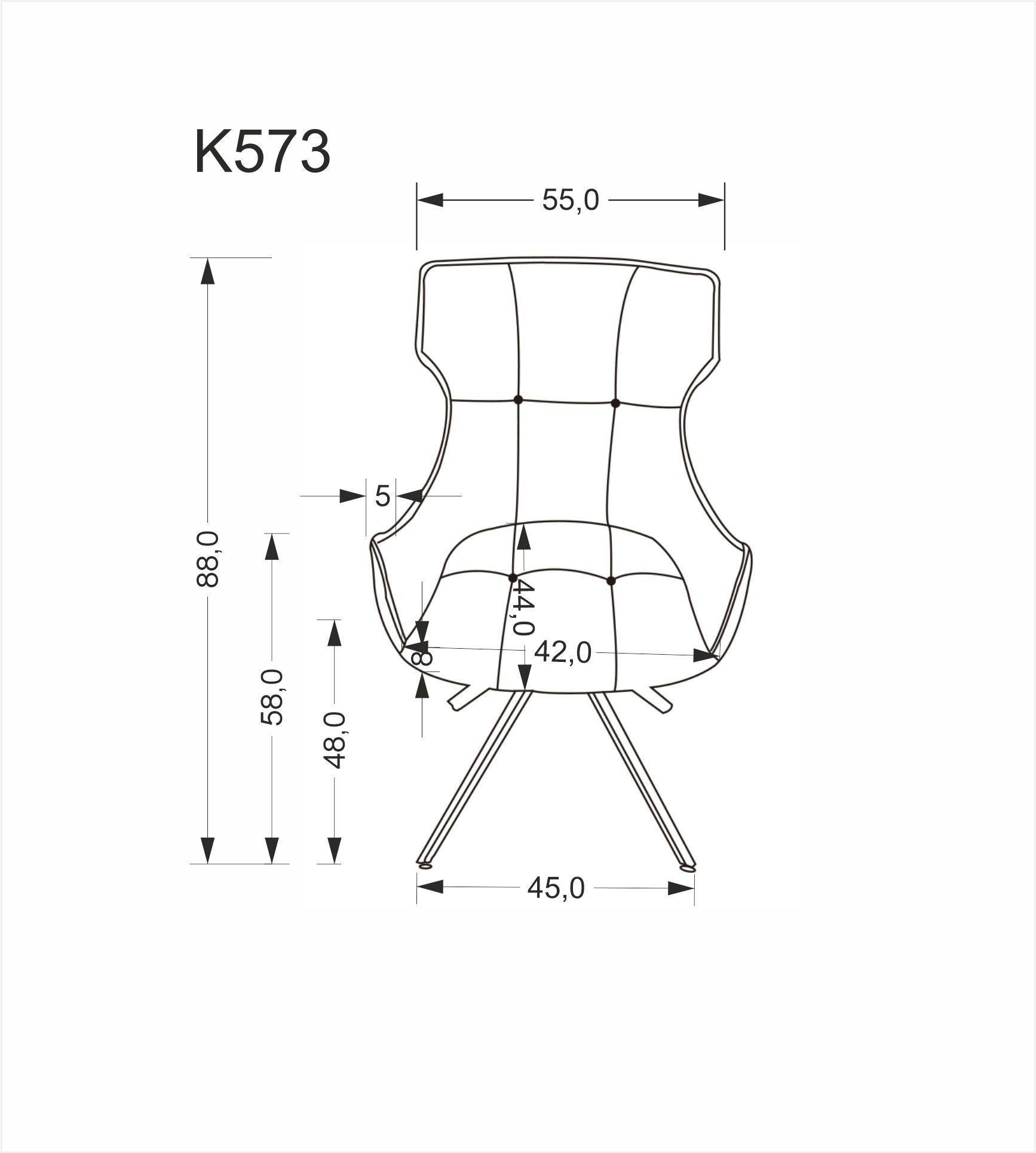 K573 krzesło popielaty
