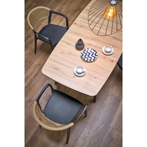 BARRIL stół rozkładany 130-170x80x72 cm dąb artisan/czarny