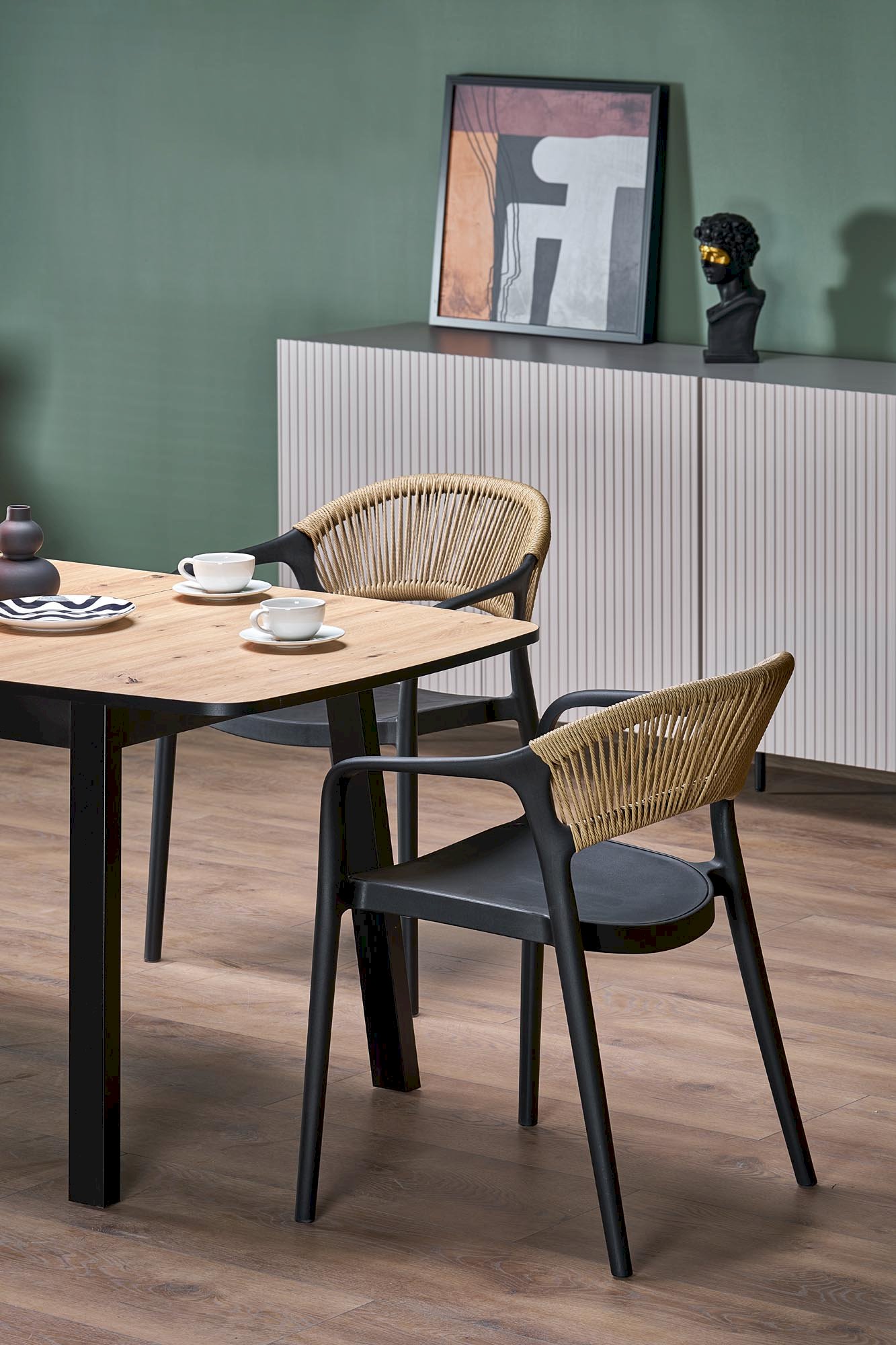 BARRIL stół rozkładany 130-170x80x72 cm dąb artisan/czarny