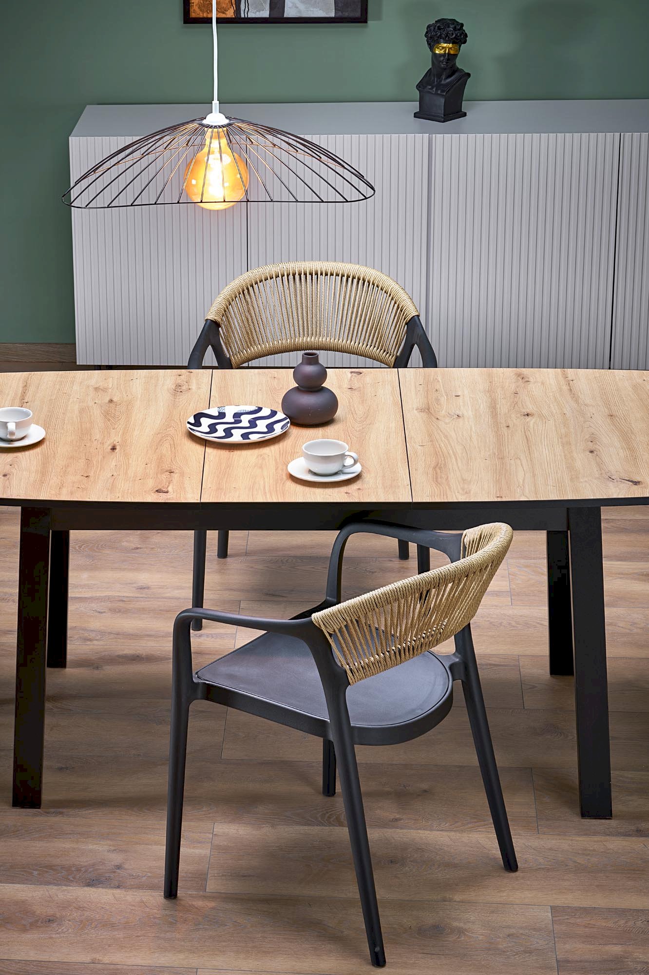 BARRIL stół rozkładany 130-170x80x72 cm dąb artisan/czarny