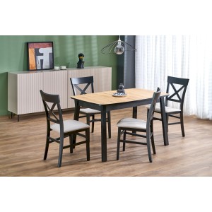 BARRIL stół rozkładany 130-170x80x72 cm dąb artisan/czarny