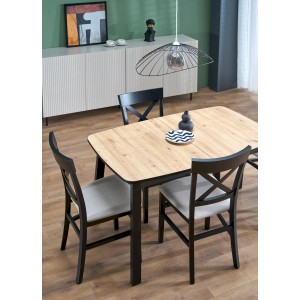 BARRIL stół rozkładany 130-170x80x72 cm dąb artisan/czarny