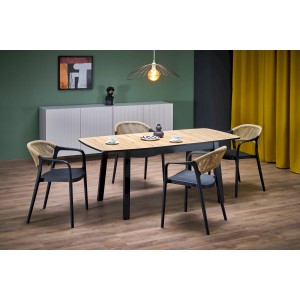 BARRIL stół rozkładany 130-170x80x72 cm dąb artisan/czarny