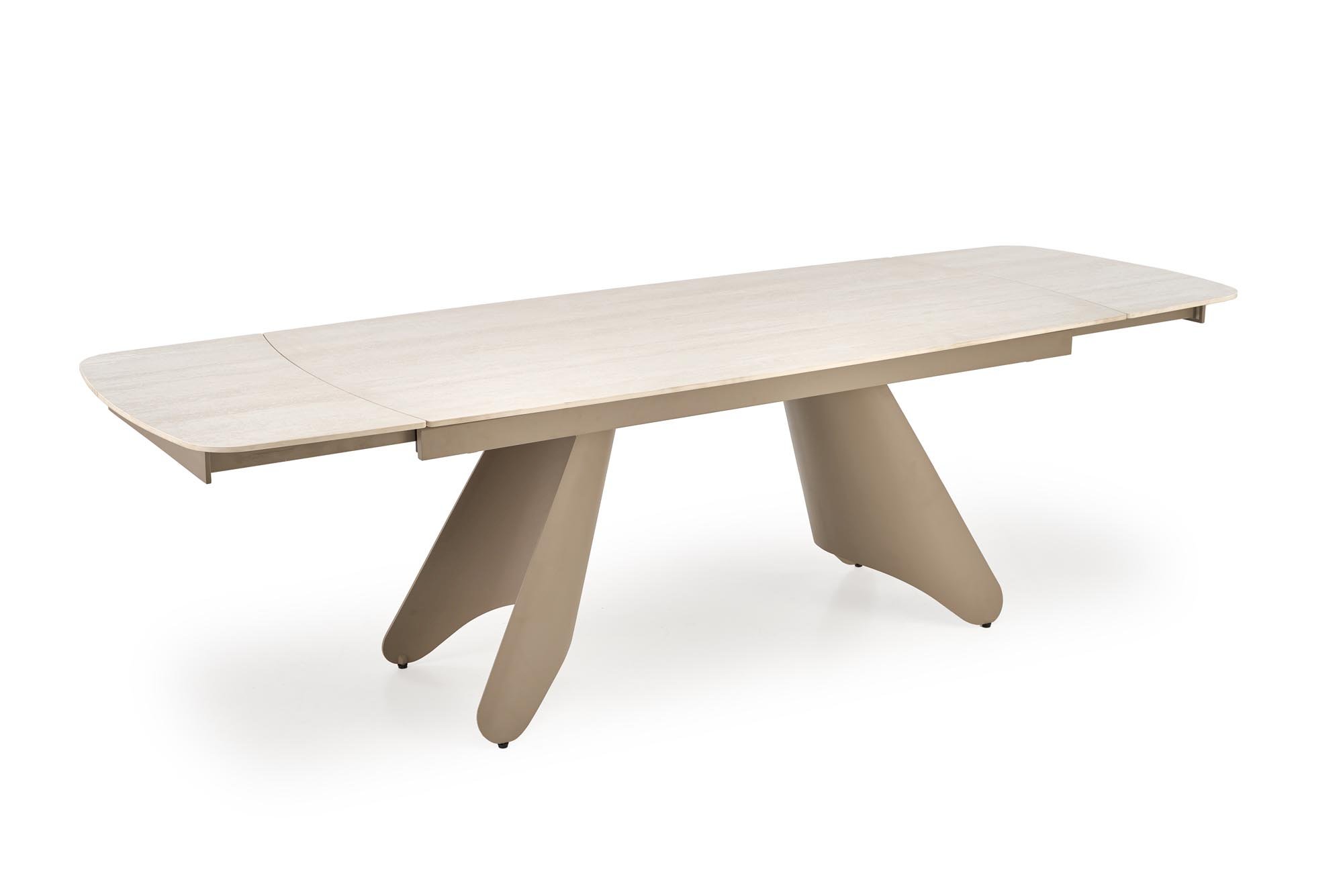 SALIX stół rozkładany, trawertyn / kaszmir