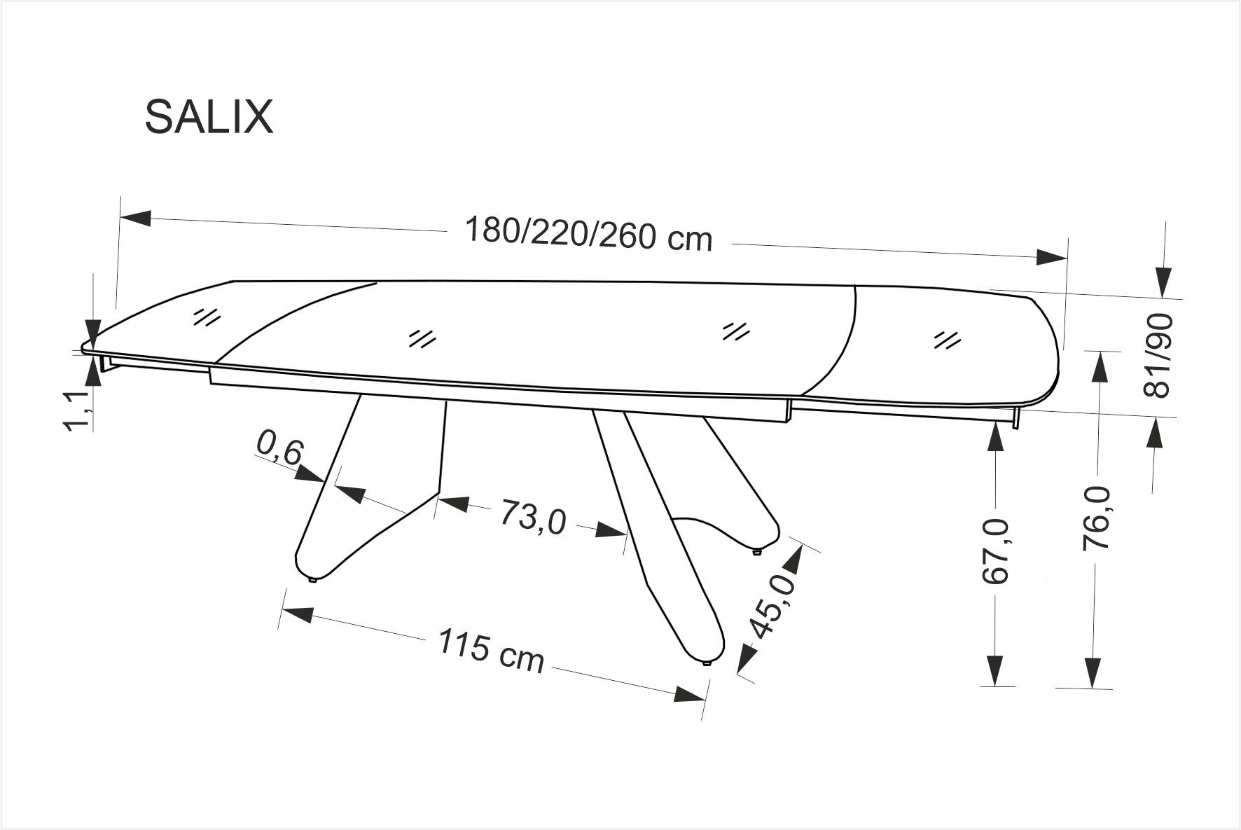 SALIX stół rozkładany, trawertyn / kaszmir