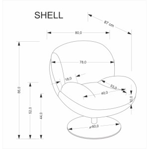 SHELL fotel wypoczynkowy, kremowy