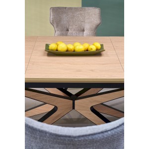 JAMES stół rozkładany, naturalny / czarny