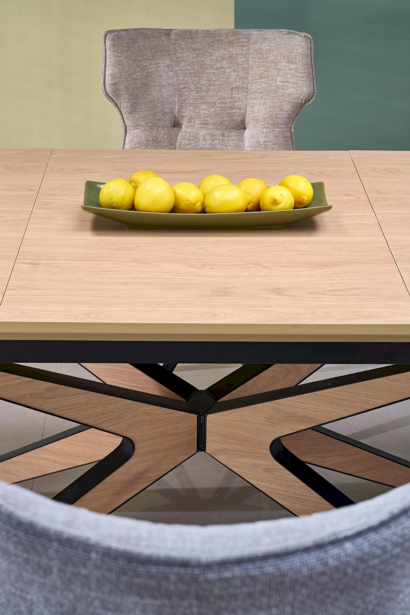 JAMES stół rozkładany, naturalny / czarny