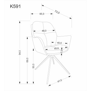 K591 krzesło brązowy