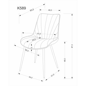 K589 krzesło, popielaty