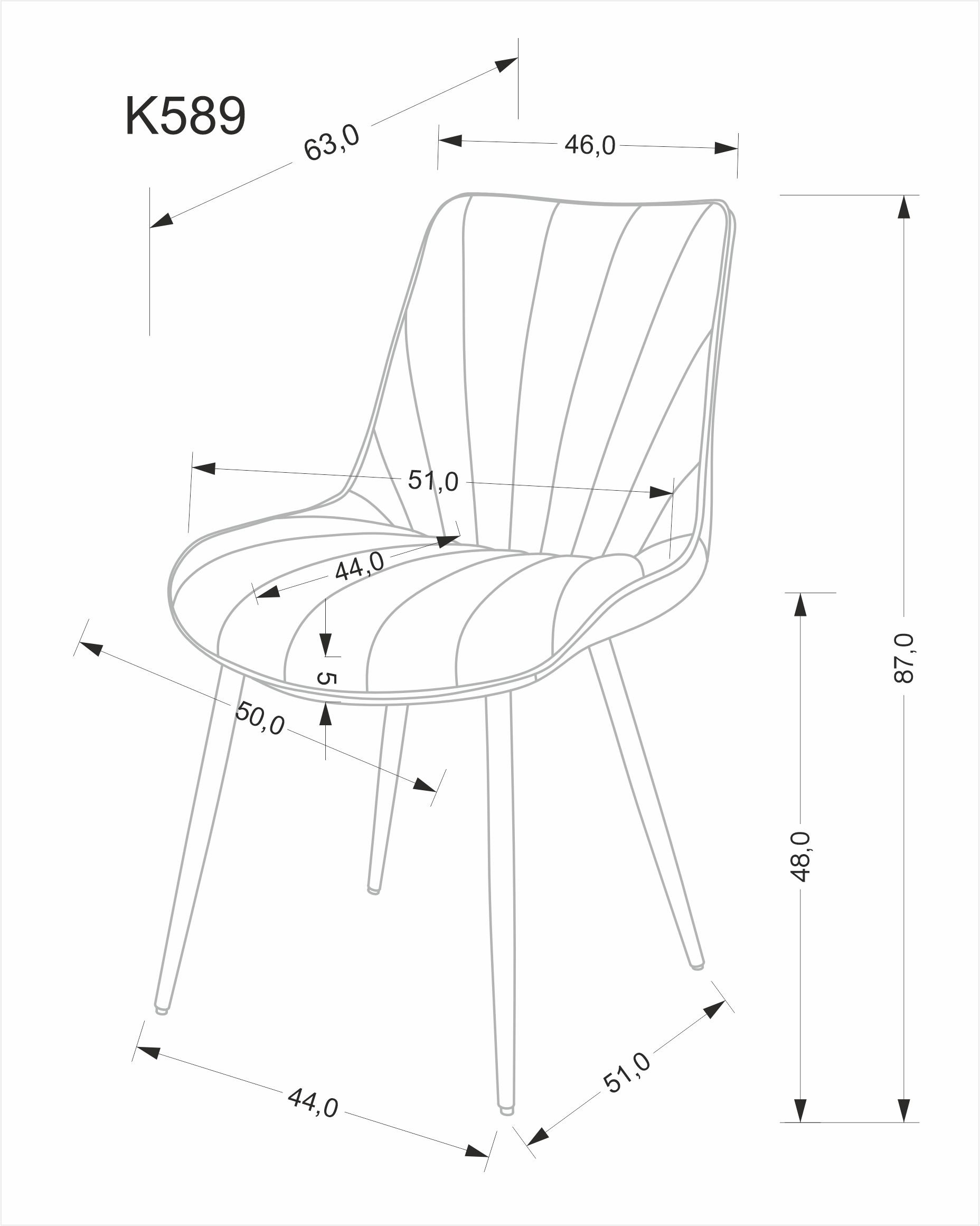 K589 krzesło, popielaty