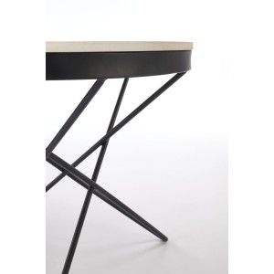 LEILA 2 ława, biały marmur / czarny