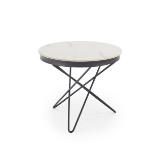 LEILA 2 ława, biały marmur / czarny