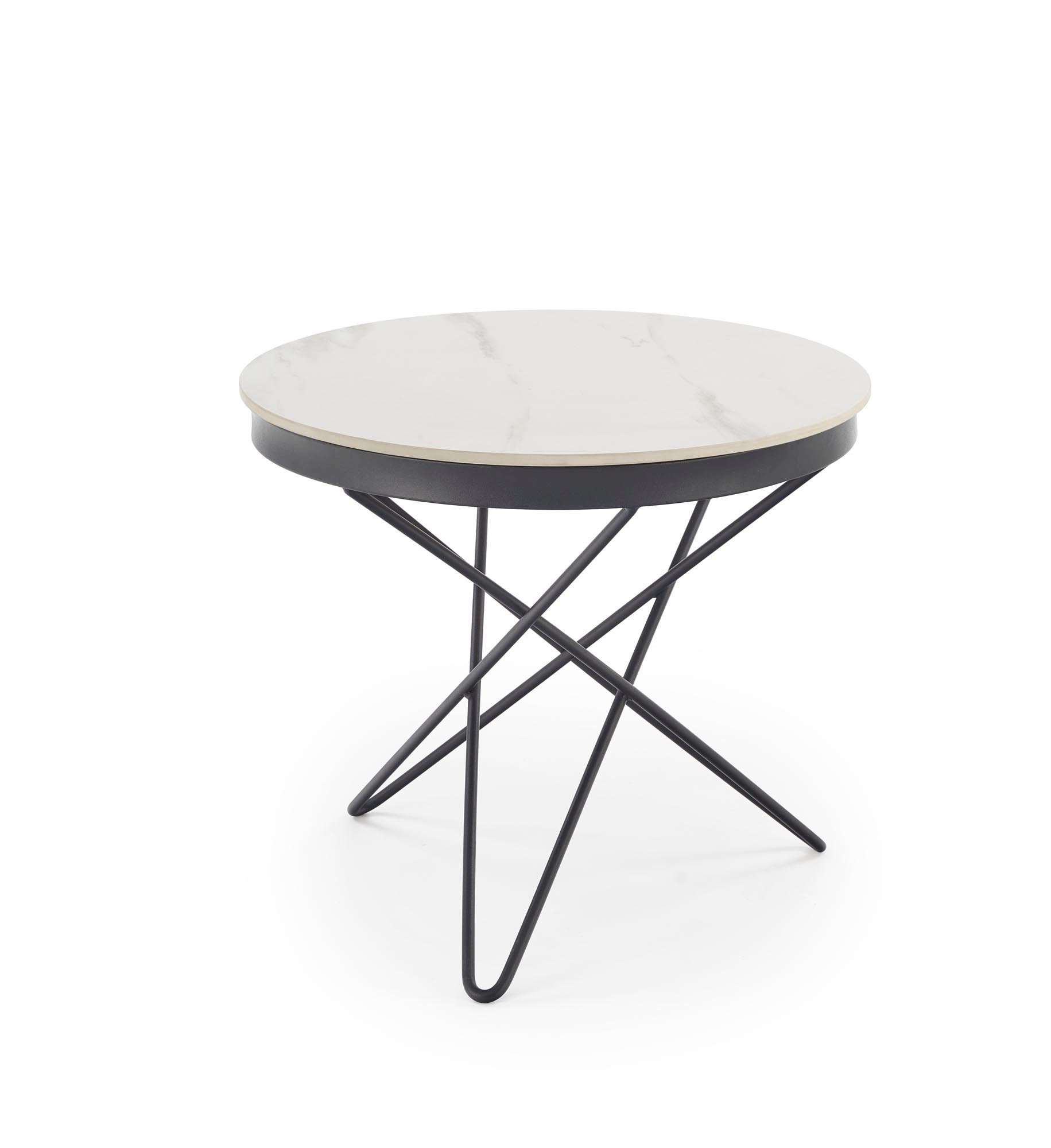 LEILA 2 ława, biały marmur / czarny