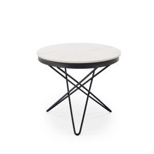 LEILA 2 ława, biały marmur / czarny