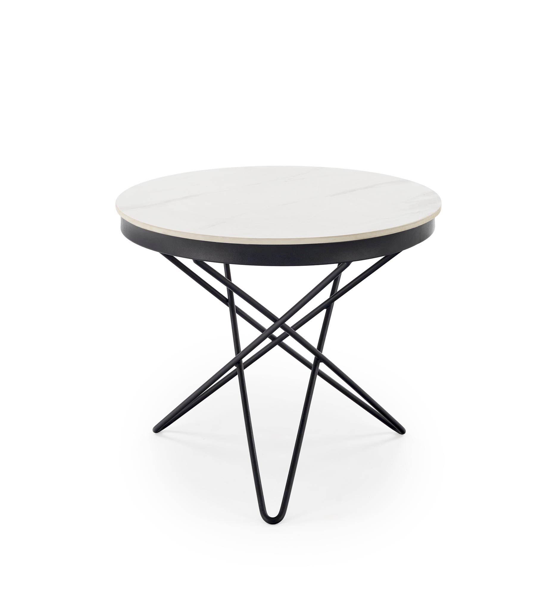 LEILA 2 ława, biały marmur / czarny