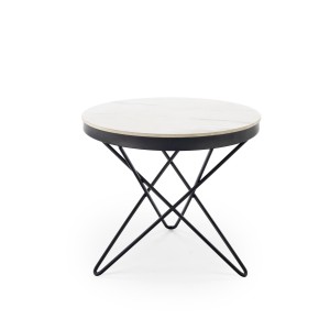 LEILA 2 ława, biały marmur / czarny