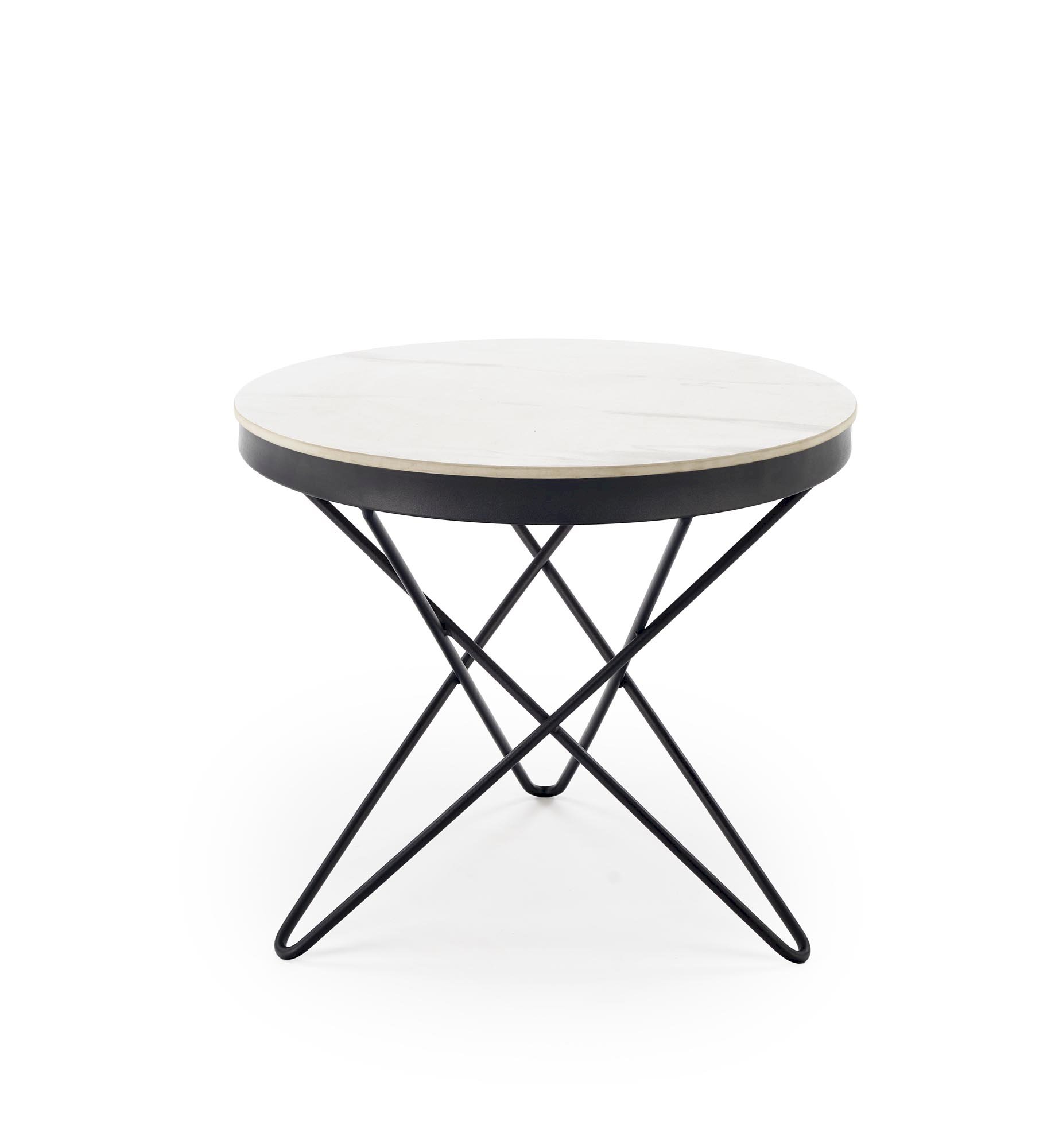 LEILA 2 ława, biały marmur / czarny