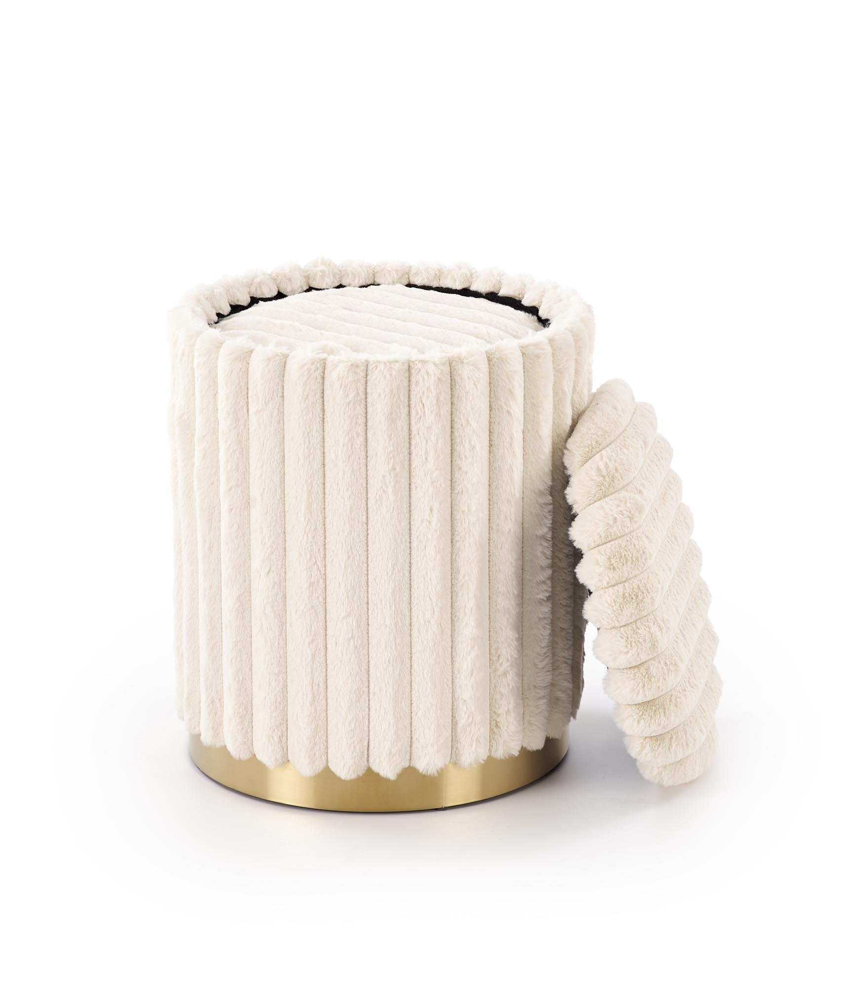 FIDO zestaw 2 puf, kremowy / złoty (1p=1kpl)