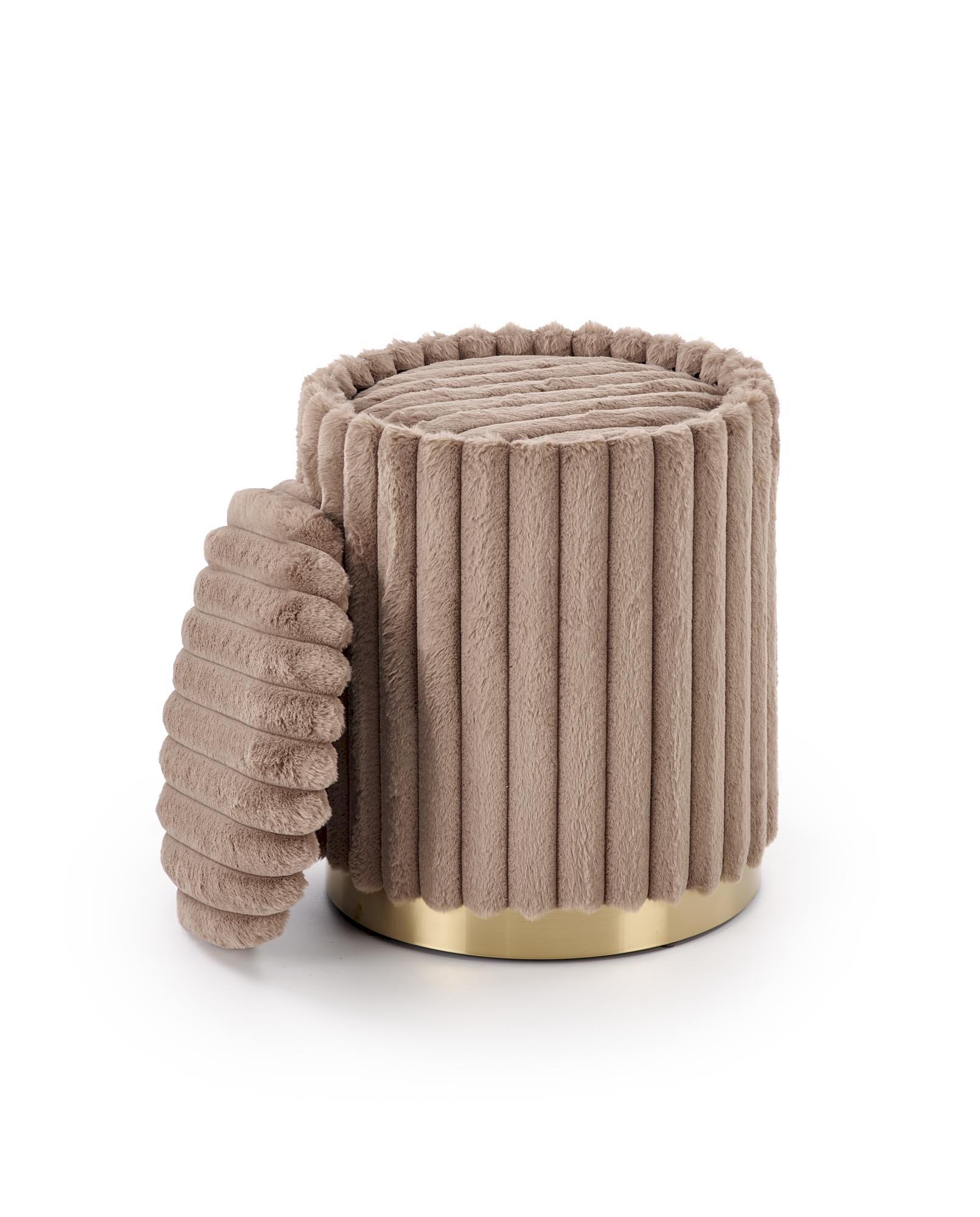 FIDO zestaw 2 puf, cappuccino / złoty (1p=1kpl)