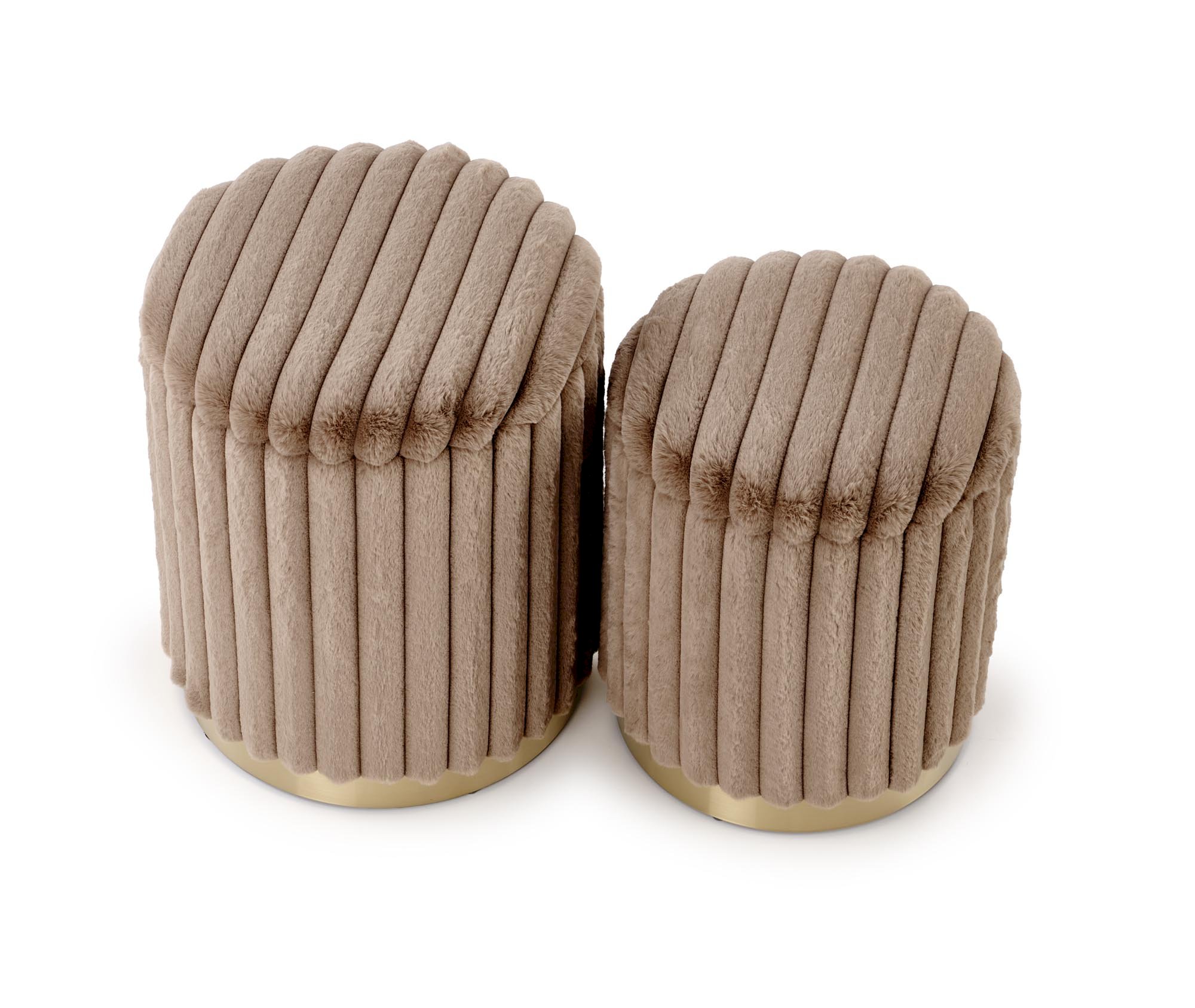 FIDO zestaw 2 puf, cappuccino / złoty (1p=1kpl)