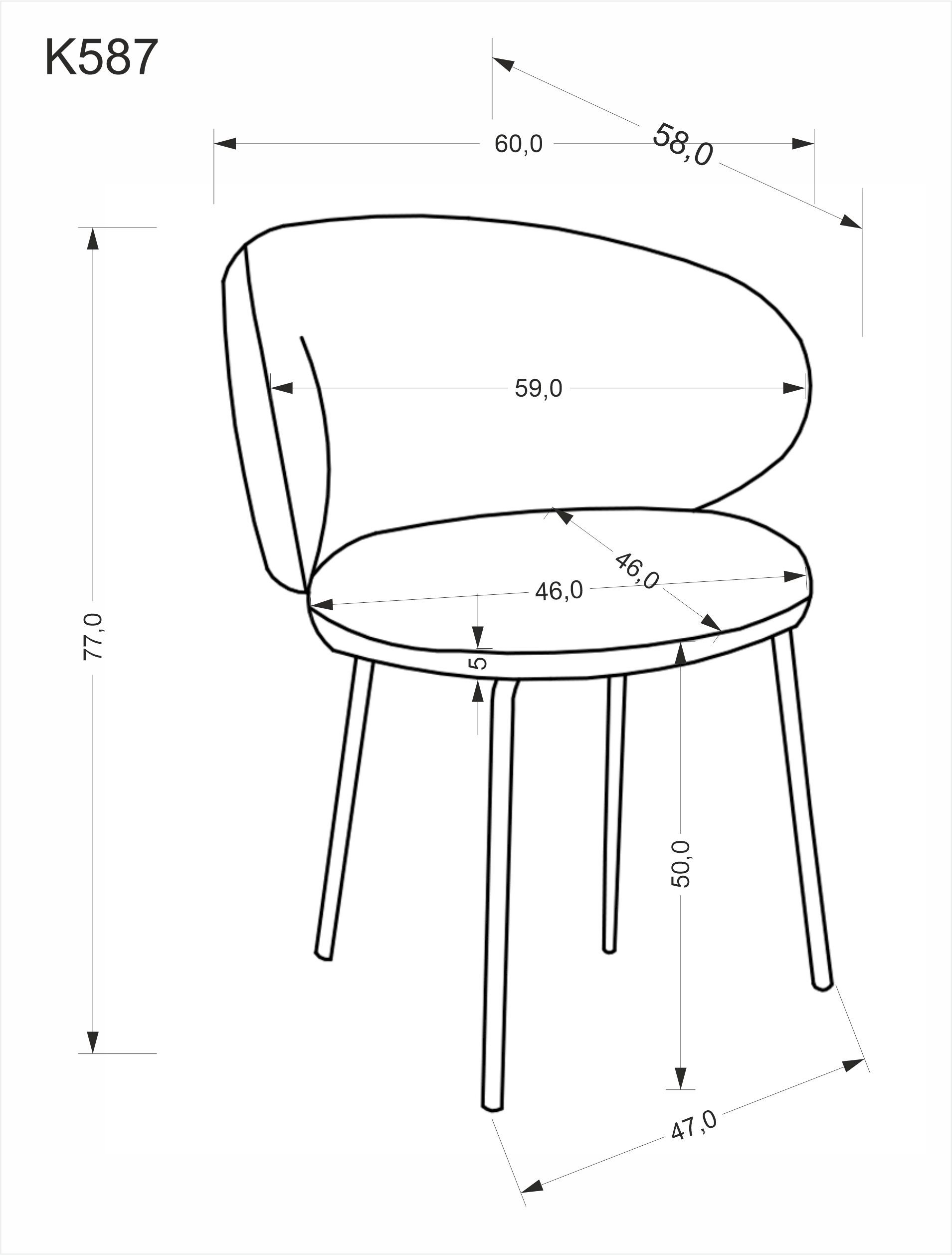 K587 krzesło, popielaty