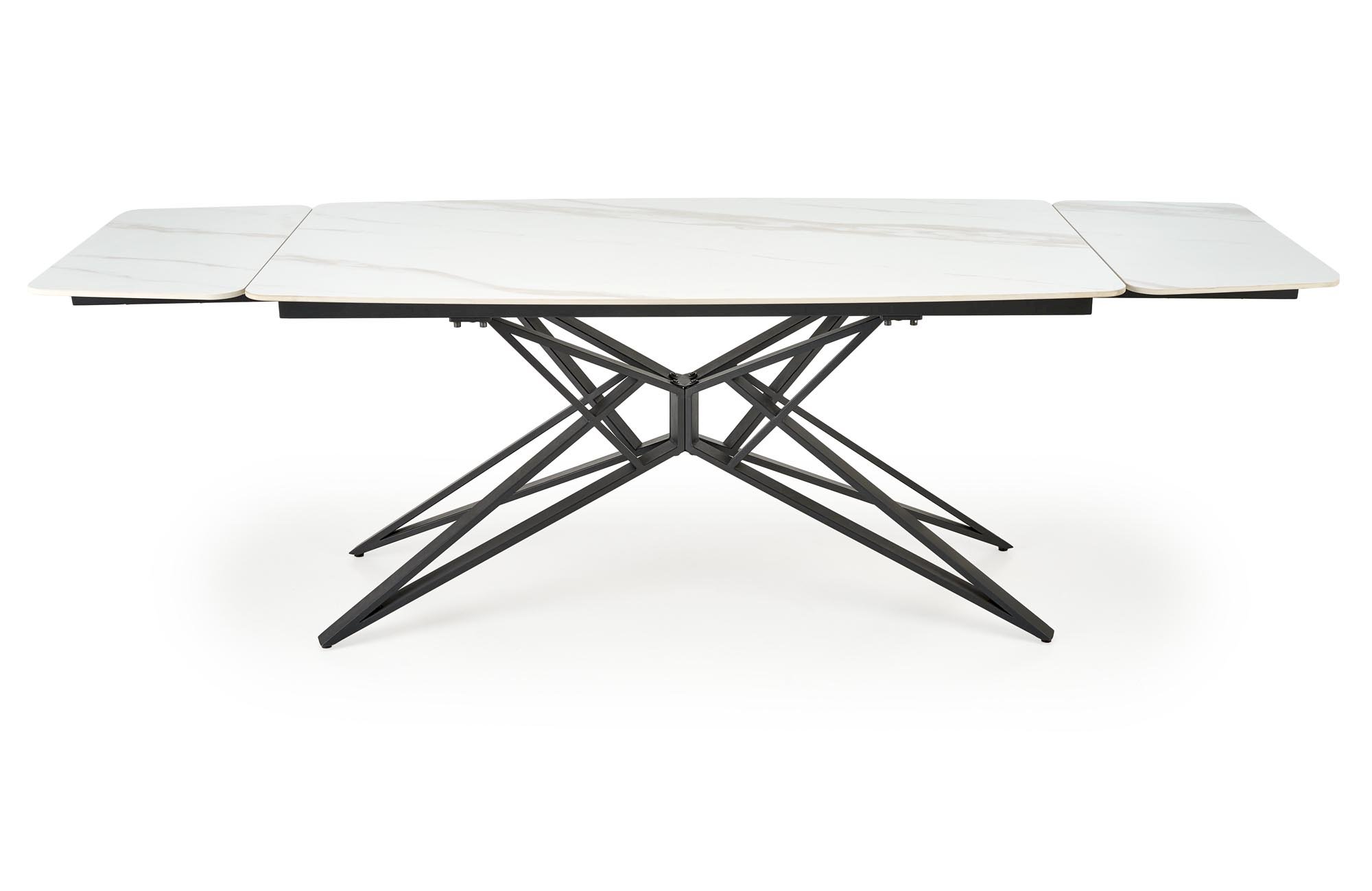 ALFREDO stół rozkładany, biały marmur / czarny