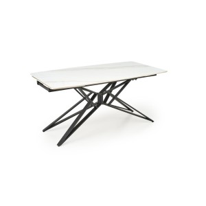 ALFREDO stół rozkładany, biały marmur / czarny
