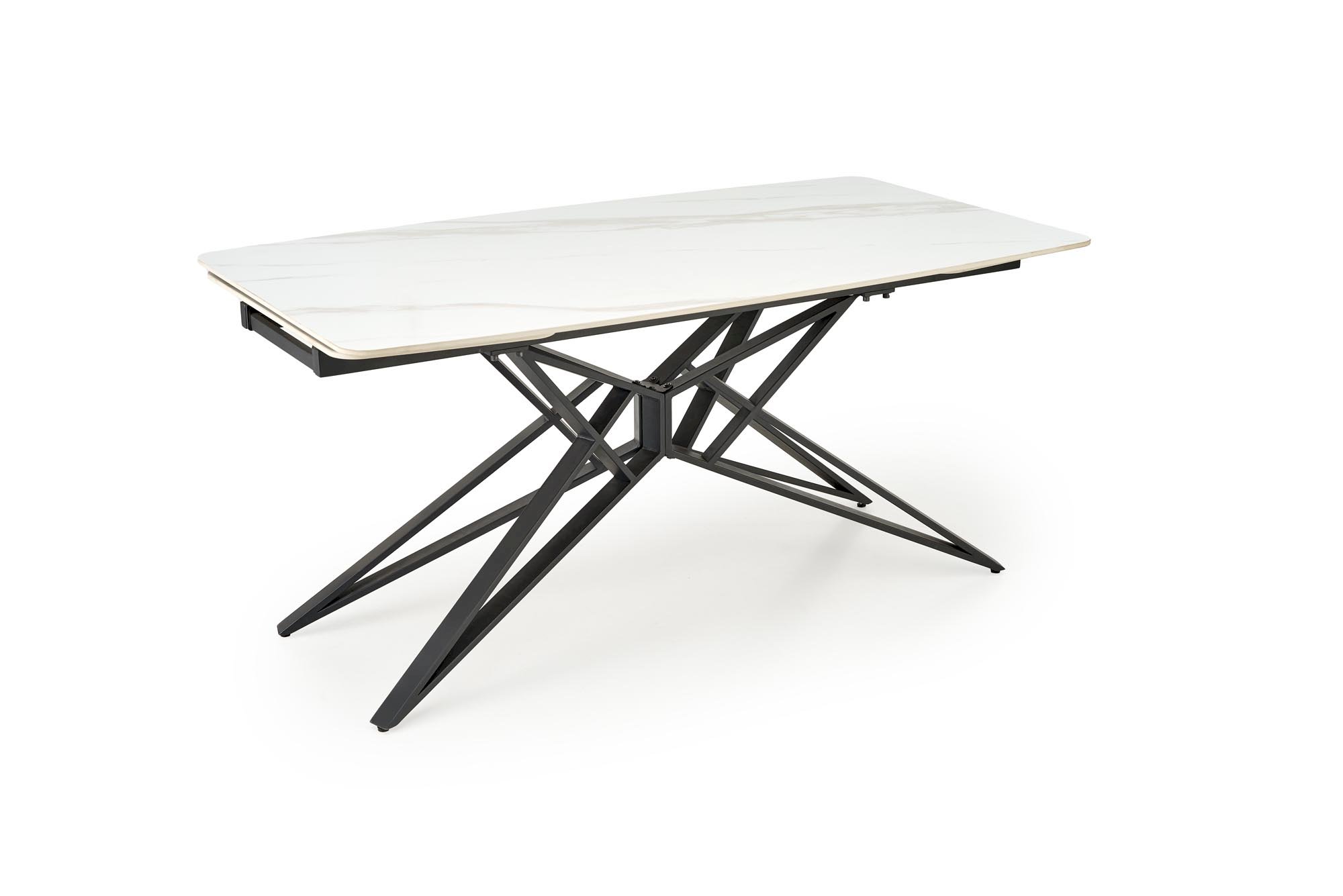 ALFREDO stół rozkładany, biały marmur / czarny