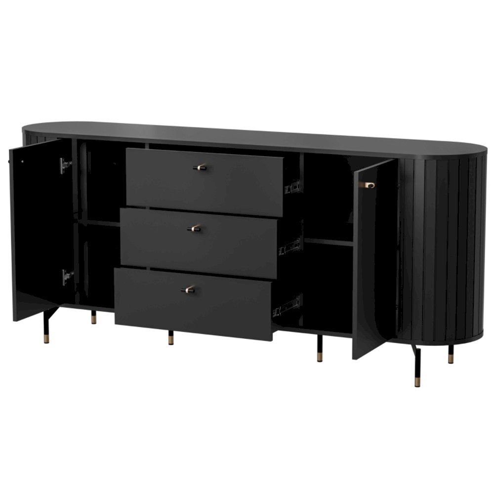 DUŻA KOMODA 2D3S ZANTE ZA4 (CZARNY MAT)