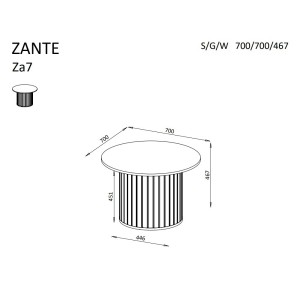 STOLIK KAWOWY ZANTE ZA7 (CZARNY MAT)