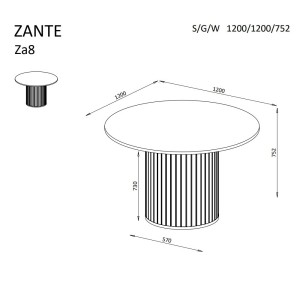 STÓŁ NIEROZKŁADANY ZANTE ZA8 (CASHMERE)