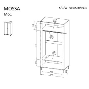 SZAFA MOSSA MO1 (CASHMERE)